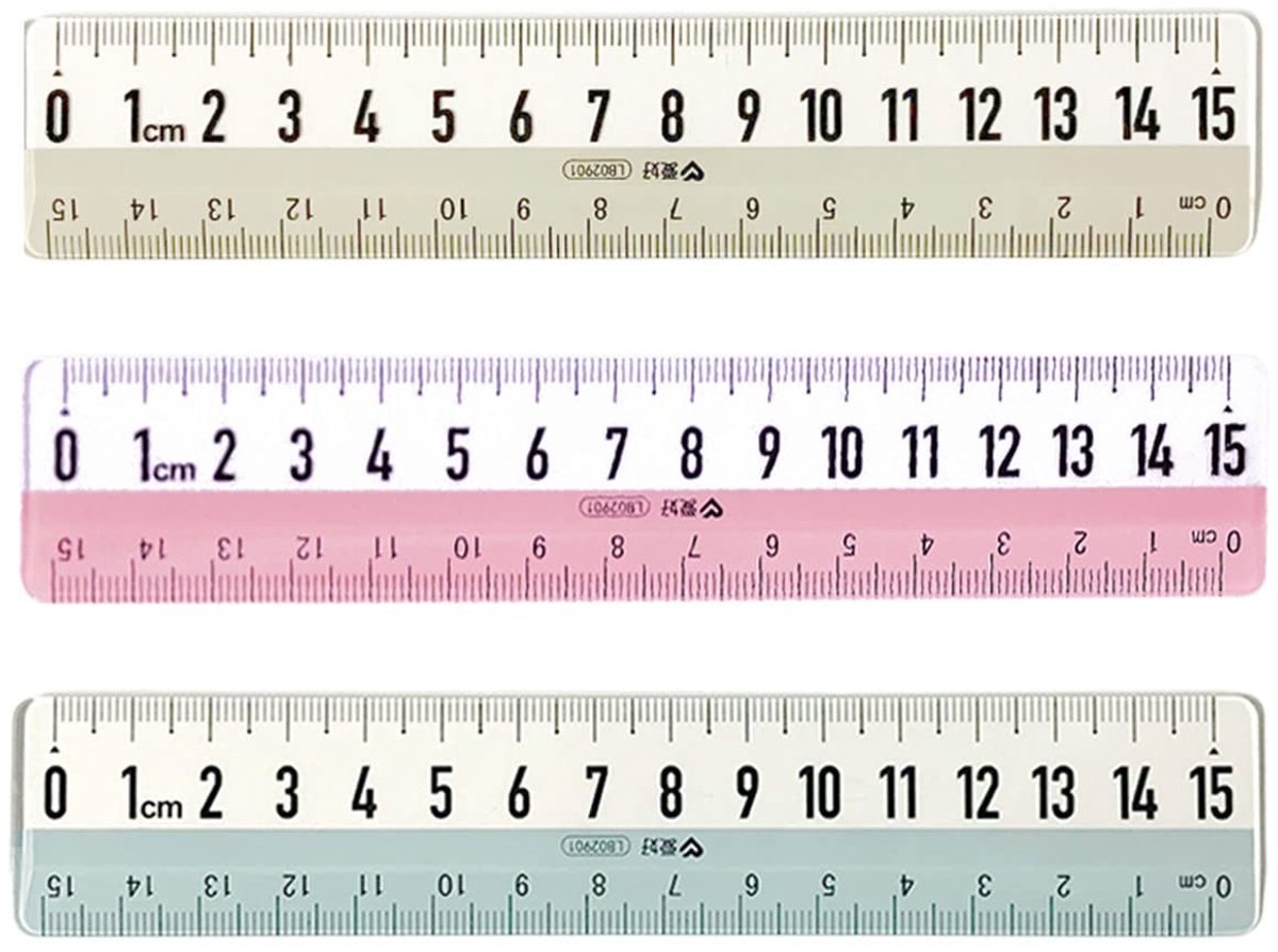 Dailygoods - Dailygoody - Set van 3 Transparante Linialen - 15 cm Plastic, Schokbestendig, Ideaal voor Kinderen en Schoolbenodigdheden