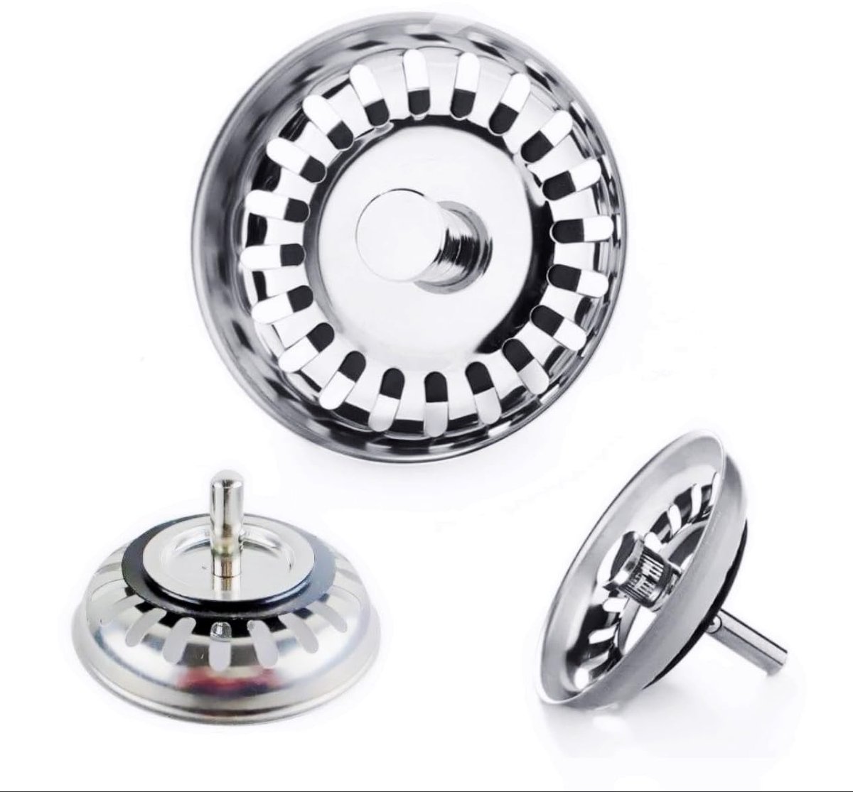 Dailygoods - Dailygoody - Roestvrij Staal Gootsteenzeeffilter - Afdekmand - 79 mm - Voedselrestenvanger - Duurzaam en Verwijderbaar - Geschikt voor Keuken