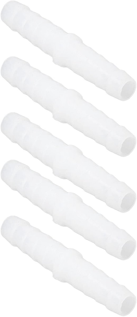 Dailygoods - Dailygoody - Plastic Slangpilaar Fitting - 10 Stuks - Duurzaam en Geurloos - 6-6 mm - Geschikt voor Pompslangen en Siliconenslangen - Gebruiksvriendeli