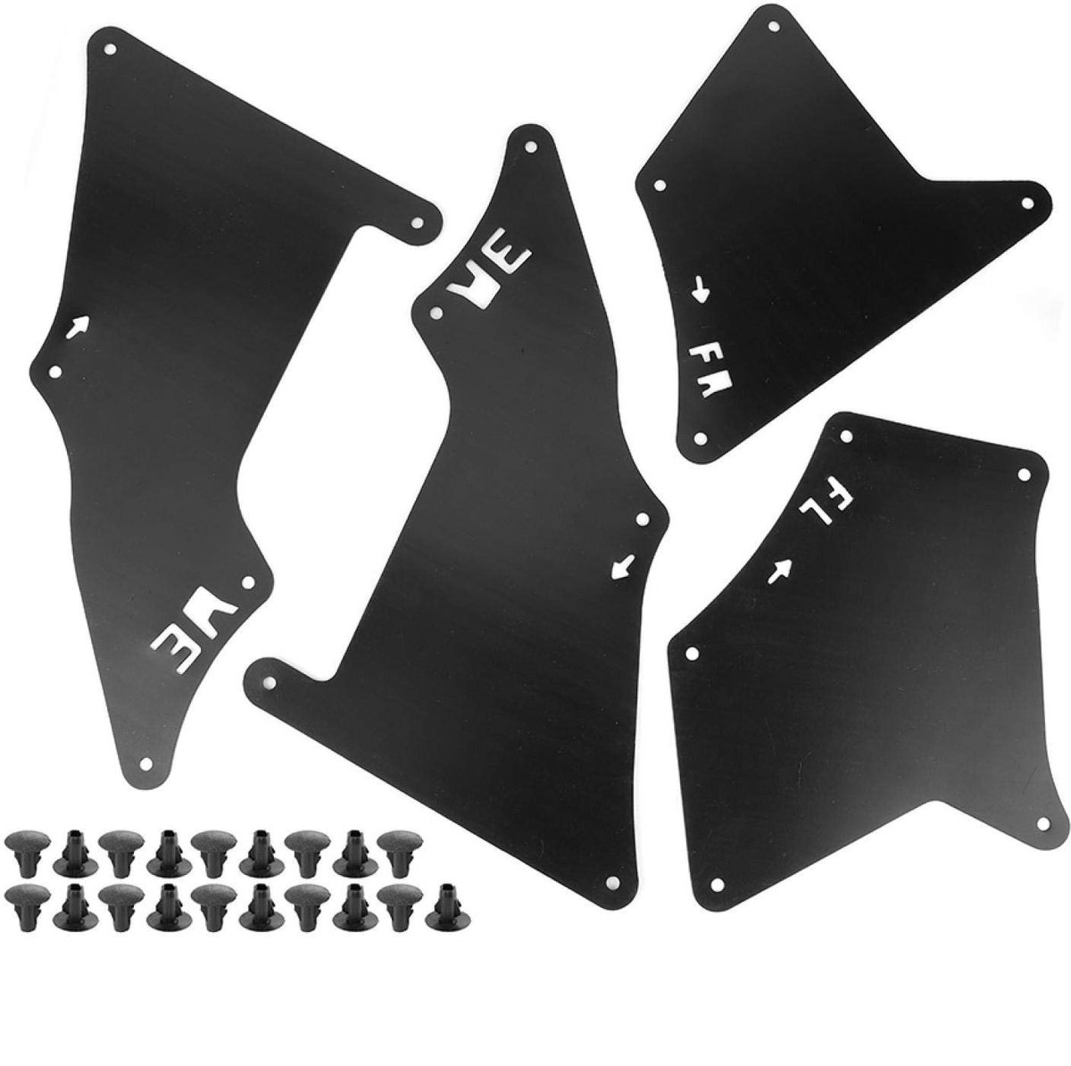 Dailygoods - Dailygoody - Spatscherm - Liner Guard - 4 stuks - Rubber - Splash Seals - Geschikt voor FJ Cruiser - Achterzijde