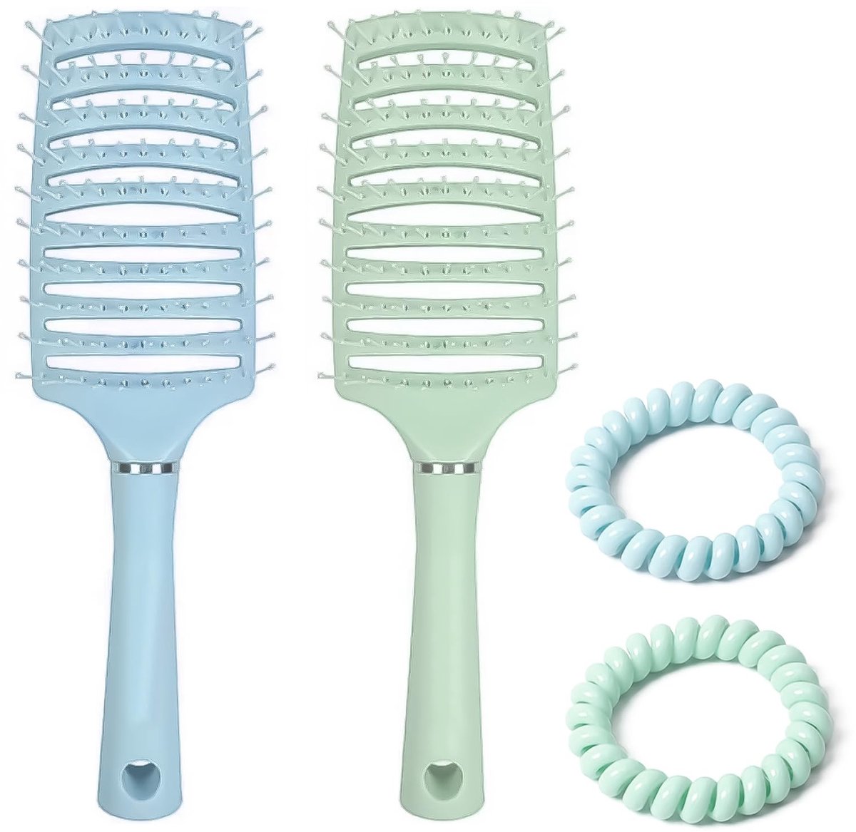 Dailygoods - Dailygoody - Haarborstel Set - Zwijnenhaar Peddel Haarborstel - Vermindert Haarbreuk - Zachte Massage Haarkam - Voor Lang Dik Krullend Haar - Geschikt.