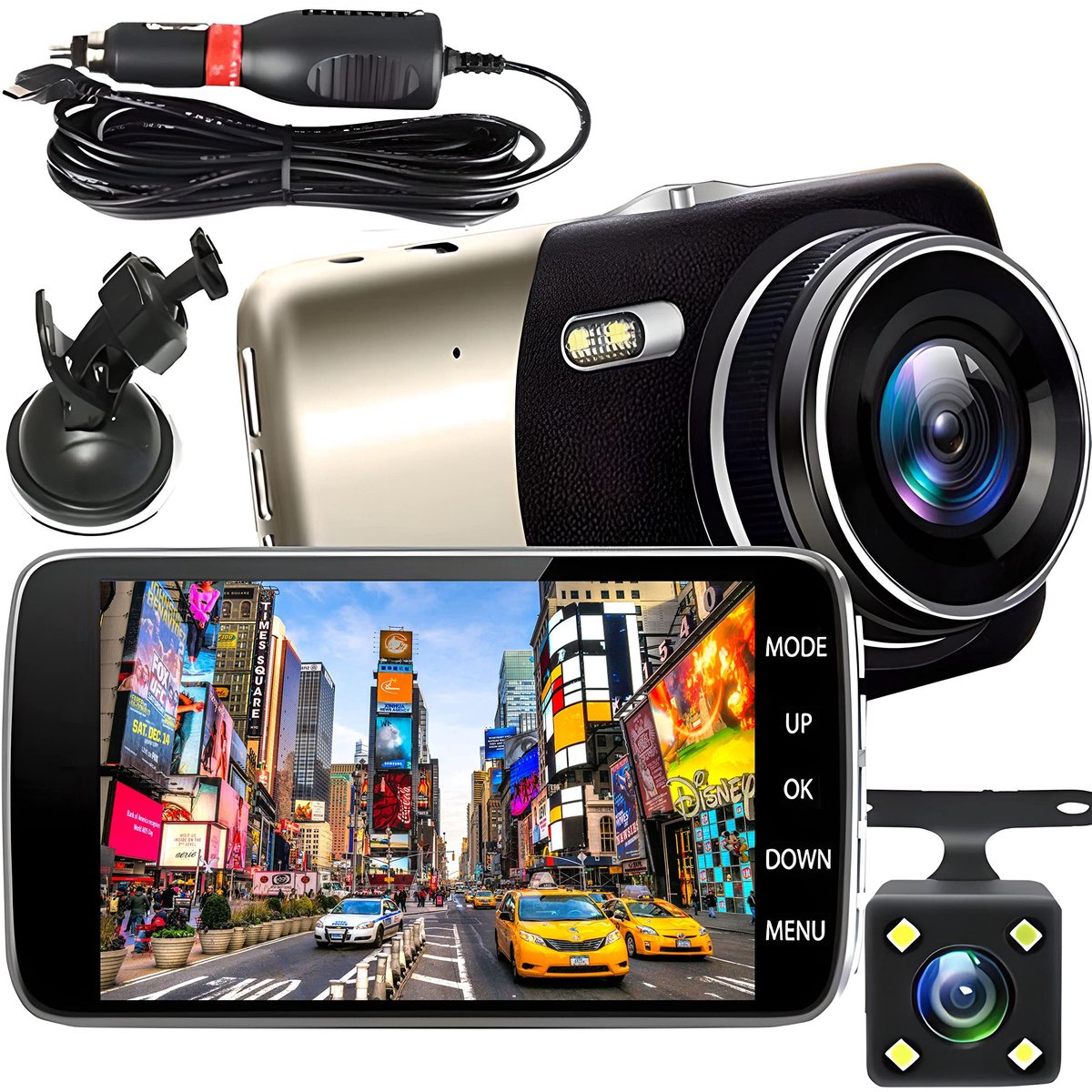 Dailygoods - Dailygoody - Retoo Dash Cam M040 - 360° Auto Camera met Nachtzicht en 1080P Resolutie