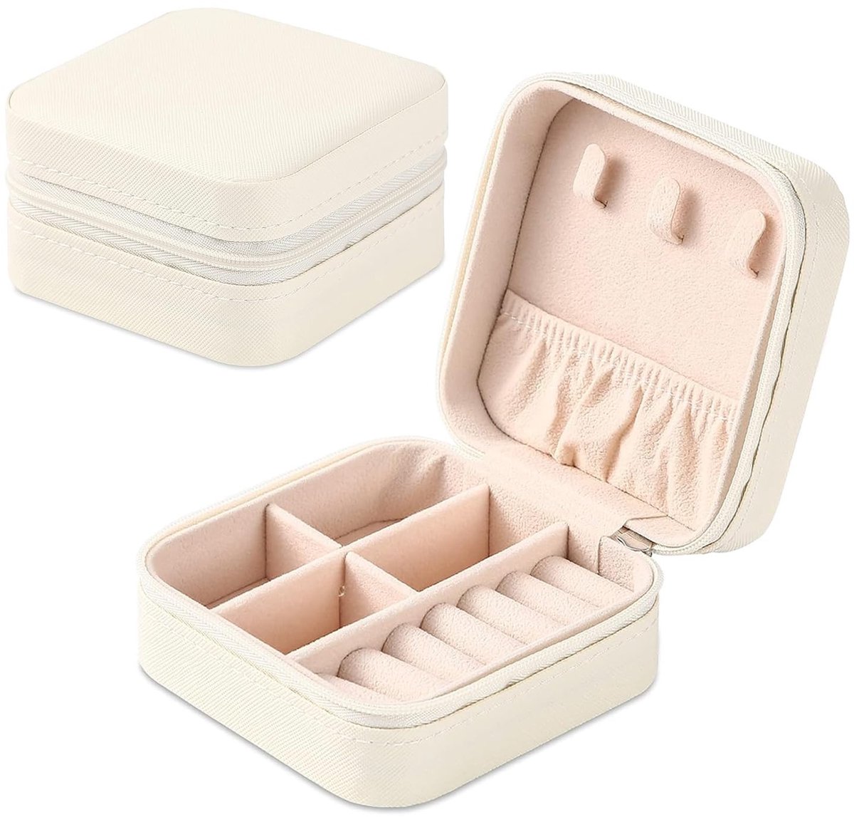 Dailygoody - Mini Jewelry Case - PU Leren Sieraden Organizer - Draagbare Reistas voor Oorbellen en Ringen