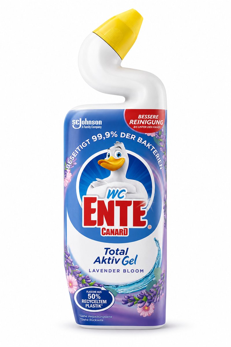 WC-Ente Total Actief Gel Toiletreiniger Lavendel Provence 750 ml - Antibacteriele Reiniging - Lavendel Geur
