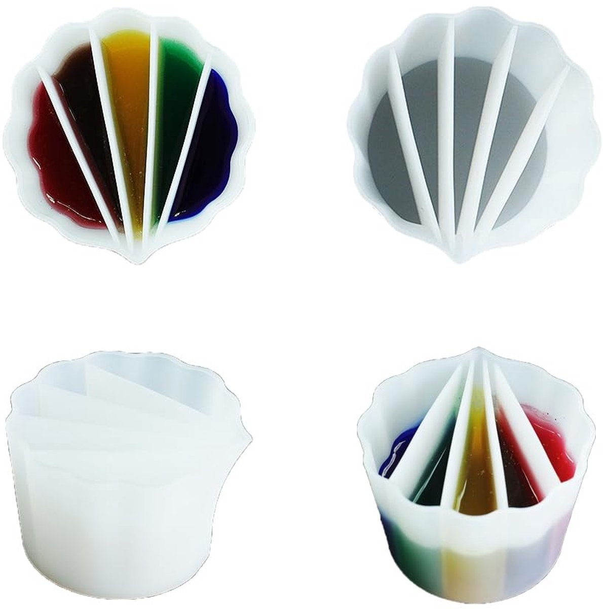 Dailygoody - Siliconen Gietverf Fles - Herbruikbare Verdelers - 5 Kanalen - Ideaal voor DIY Schilderen - Veilig voor Kinderen - Perfect voor Vloeibare...
