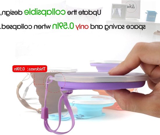 Opvouwbare Silicone Reisbeker - Lichtgewicht Koffiemok - 4 Stuks — afbeelding 2