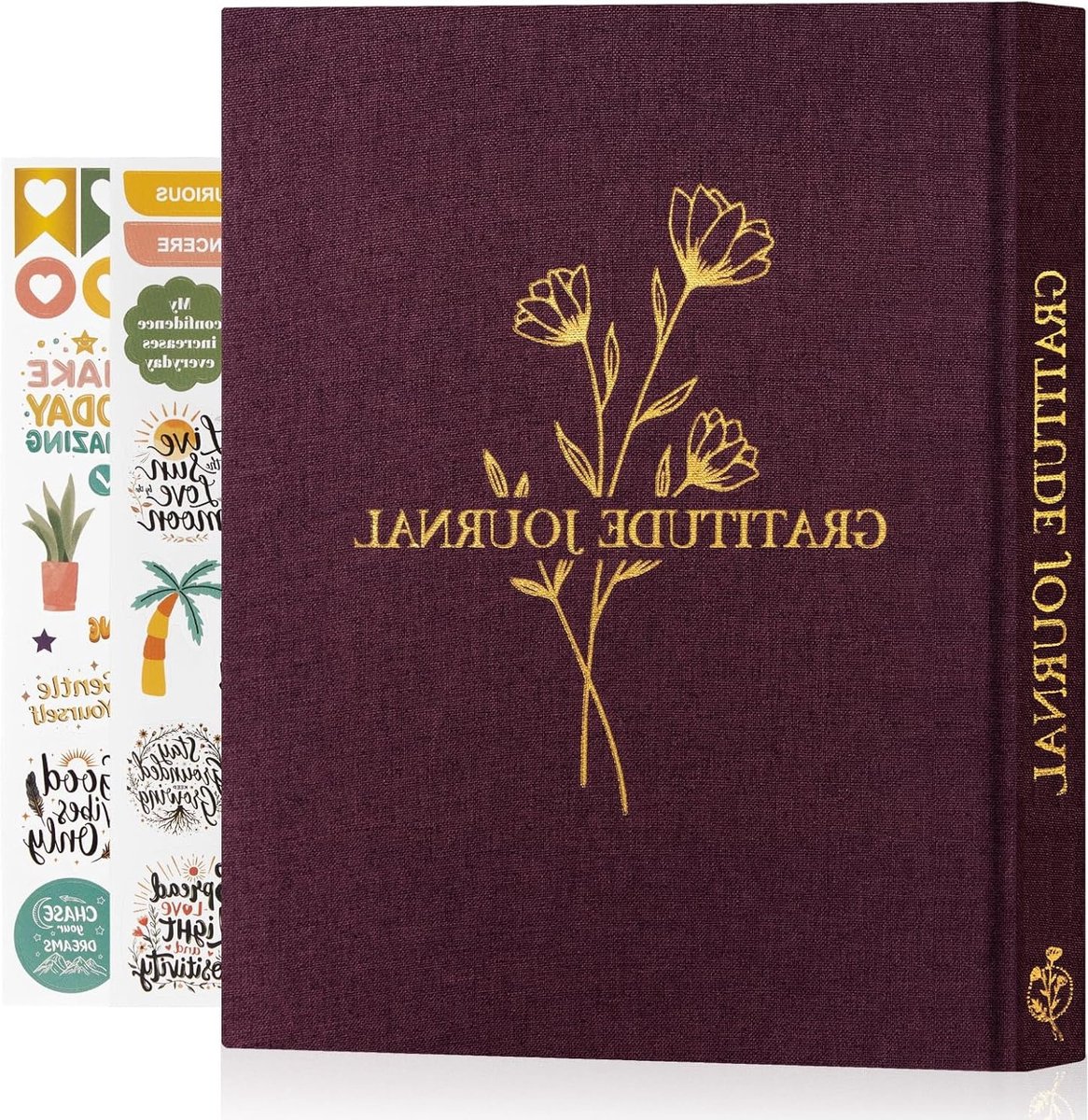 Dagelijkse dankbaarheiddagboek voor vrouwen en mannen, 5-minuten dagboek met prompts, linnen mindfulness planner voor positieve bevestiging, 156 pagina's voor persoonlijke groei