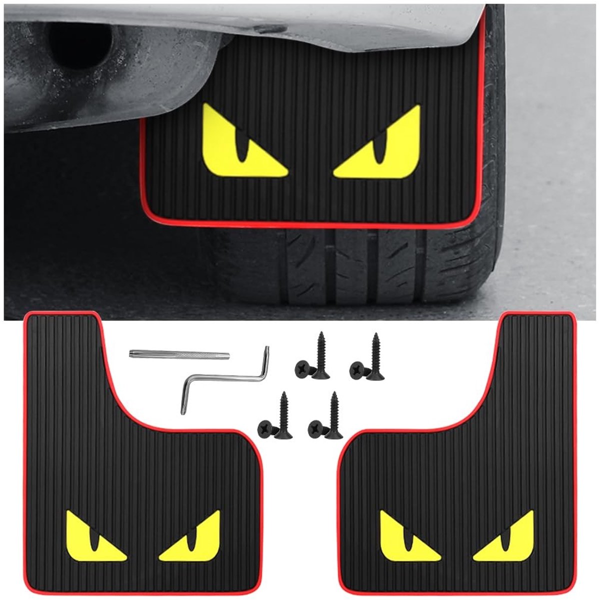 Dailygoods - Dailygoody - Universele Spatbescherming - Spatborden - Verbrede Bescherming - Sportkleur - Auto en SUV - Duurzaam PVC - Perfect voor kleine monsters