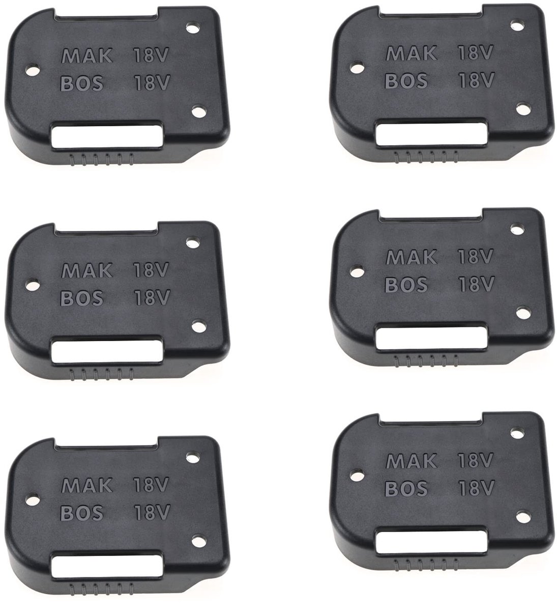 Dailygoods - Dailygoody - Batterij Opslag Rack - Batterij Houder - Stevige constructie - Zwart - Compatibel met Makita en Bosch - 6x Batterij Mounts - Geschik