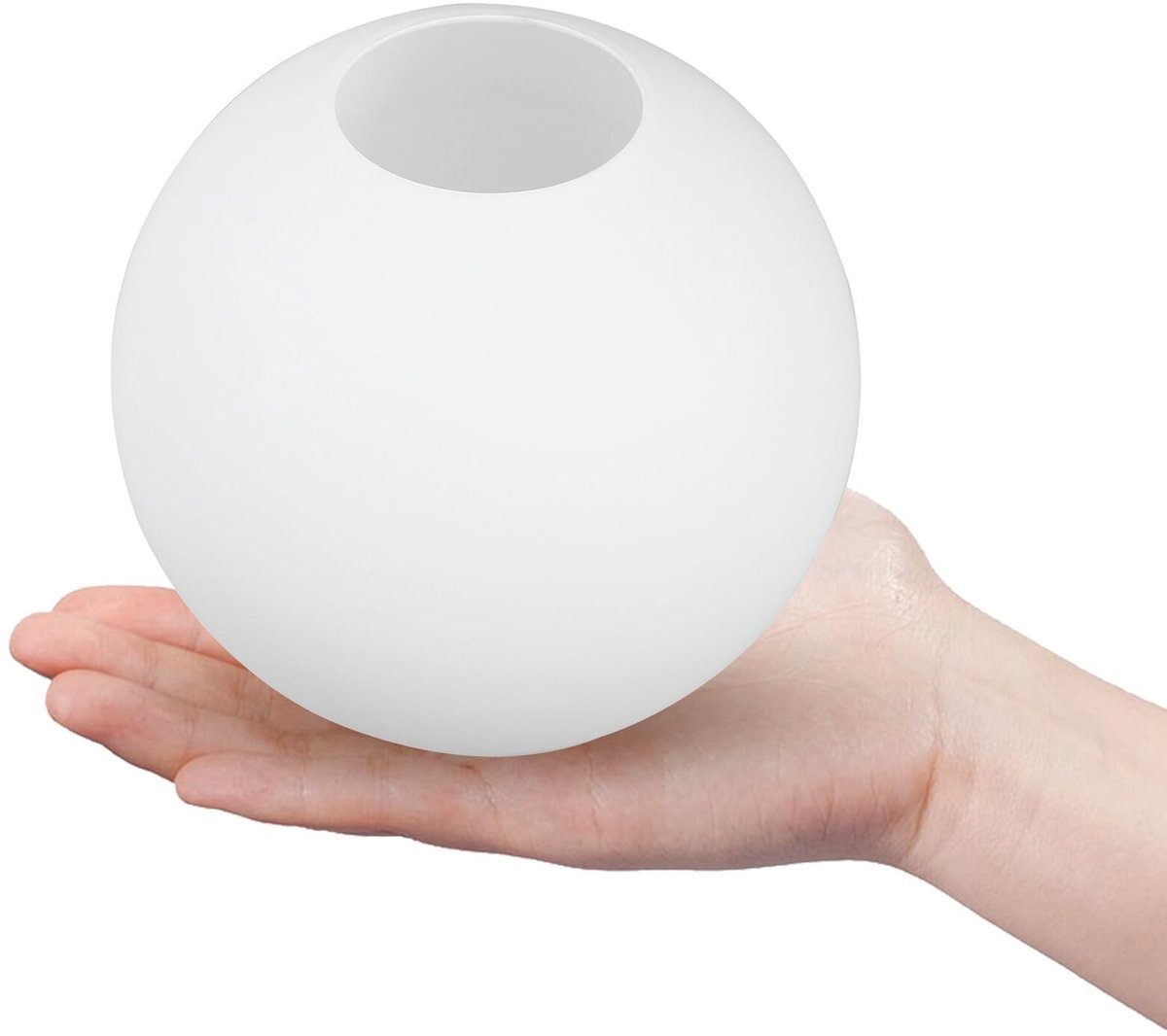 Dailygoods - Dailygoody - Glazen Bol Lampenkap - Kroonluchter Lampenkap - Modern Design - Wit - Bescherming voor Lampen - Geschikt voor Woonkamer en Slaapkamer