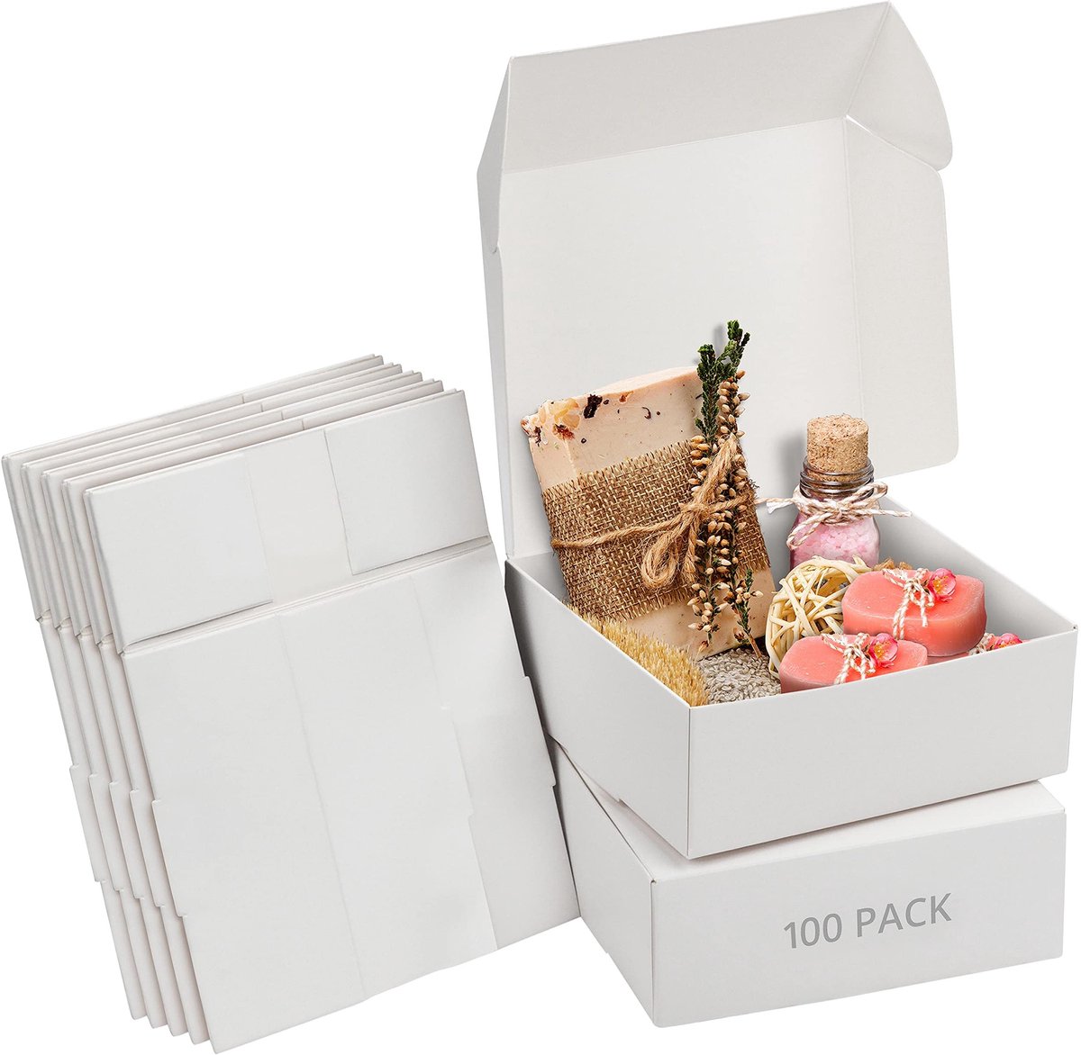 Dailygoods - Dailygoody - Witte Hobby Geschenk Doosjes - 100 Stuks - Makkelijk te Assembleren - 12 x 12 x 5 cm - Perfect voor Feesten en Verjaardagen - Ideaal voor...