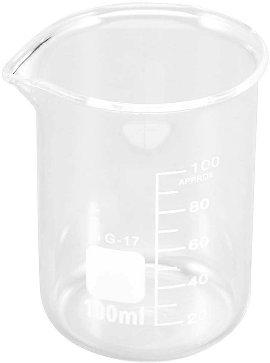 Dailygoody - Glazen maatbeker - 100 ml - Ideaal voor keukengebruik - Chemisch glaswerk - Perfect voor dranken - Handig voor meten en lezen