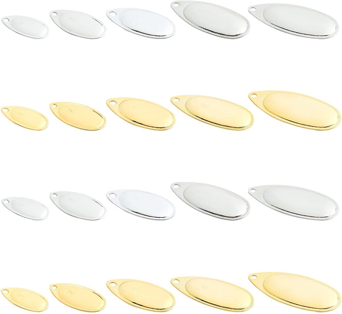 Dailygoods - Dailygoody - Vissen Lepels Messen - Spinner Blades - Hoogwaardige materialen - 60 stuks - Vissen Lokt Accessoires - Geschikt voor Vissers - Diverse st...