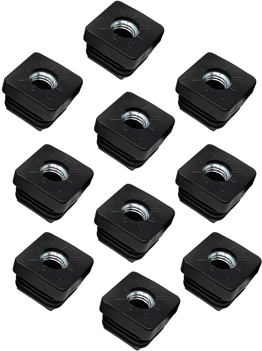 Dailygoods - Dailygoody - schroefdraadstoppen - vierkante buispluggen - robuust en hoogwaardig - 25 x 25 mm - eenvoudig te monteren - geschikt voor diverse oppervl