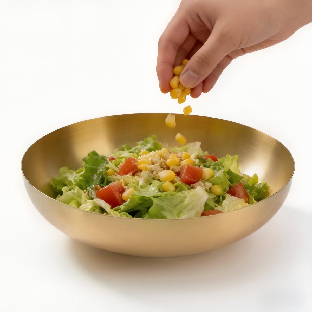 Dailygoods - Roestvrijstalen Mengkom Goud 24cm voor Soepen en Salades