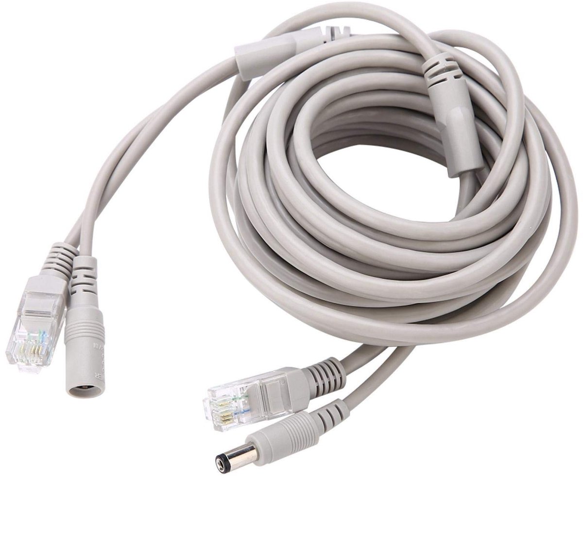 Dailygoods - Dailygoody - CCTV Kabel - 2-in-1 AHD Video & Stroomkabel - Flexibel en duurzaam - 20M - Voor IP Cameras - Hoge kwaliteit - Geschikt voor beveiligingss...