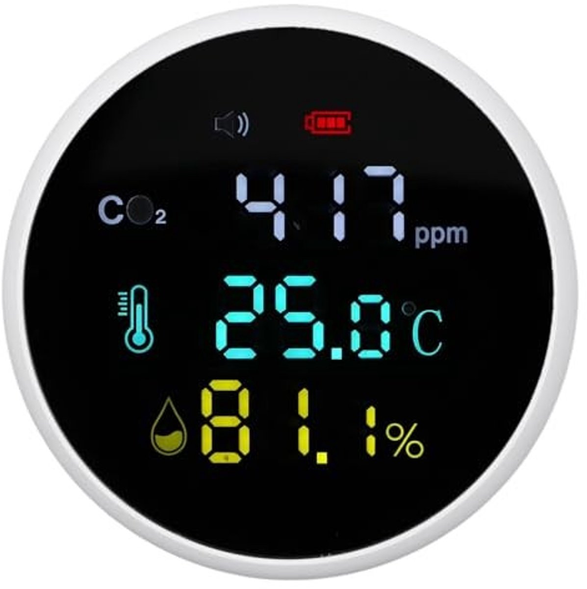 Dailygoods - CO2 Temperatuur- en Vochtigheidsmonitor met Alarm