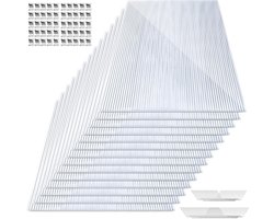28x polycarbonaat holle platen (20,5 m²) UV-bestendige kasplaten (605 × 1210 × 4 mm). Geschikt voor kassen, carports en modelbouw