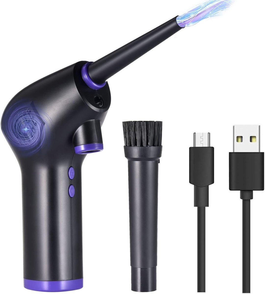 Persluchtstofafzuiger, draadloze handföhn, draagbare oplaadbare elektrische stofafzuiger met ingebouwde batterij, geschikt voor het reinigen van computertoetsenborden en andere elektronische producten, herbruikbaar.