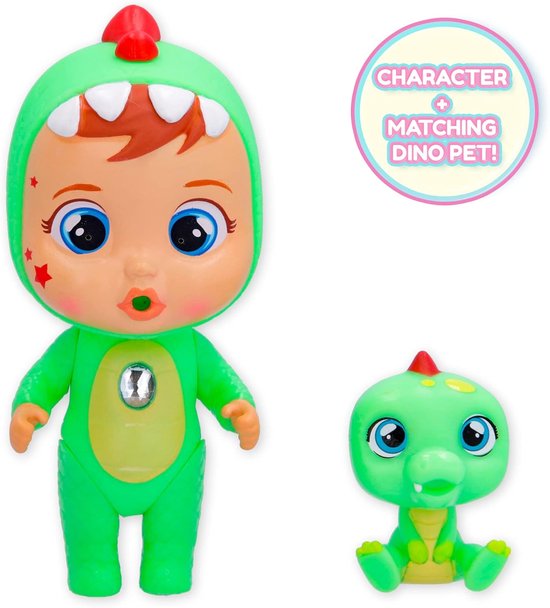 CRY BABIES MAGIC TEARS Icy World Dinos - Surprise Collectible Dinosaur Doll Crying Real Tears and His Pet - Toy for Kids +3 Years — afbeelding 4