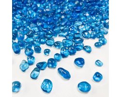Glazen Aquariumstenen - Aquarium Grind - Decoratie Aquarium - Gladde Randen - 6-9 mm - Blauw