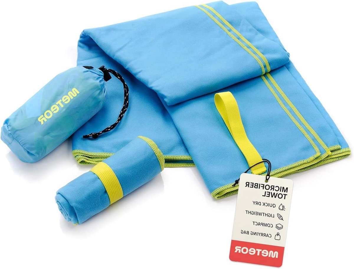 Microvezel Handdoek - Sneldrogend Zacht - Sport Fitness Sauna - Ultra Absorberend Compact - S 42x55cm - Blauw