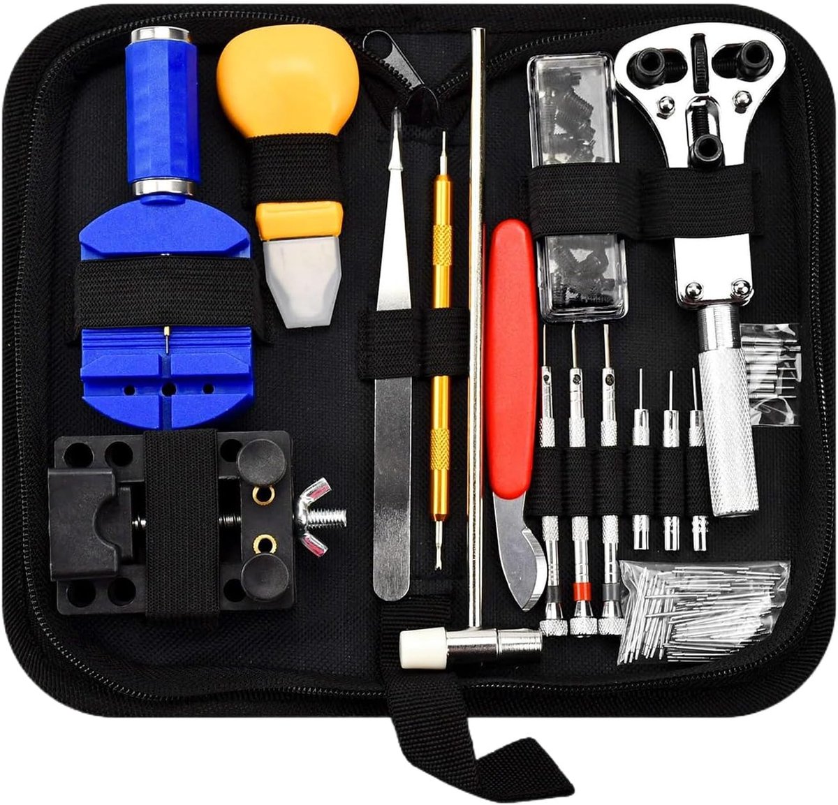 Toolset voor Horloge - Batterij Vervangen - Professionele Reparatieset (147 Stukken) - Inclusief Horloge Slopen, Klok Gereedschap en Jachtpen