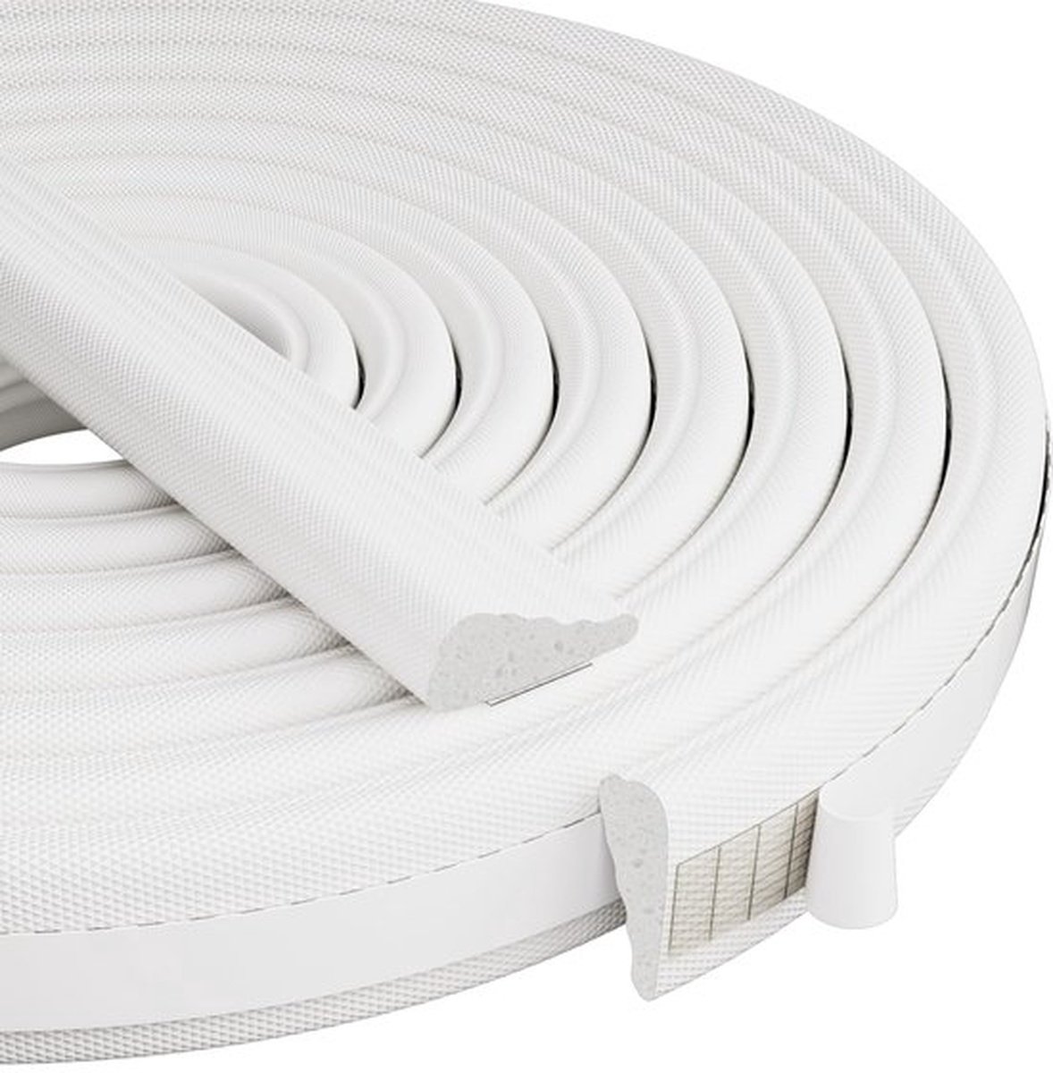 Zelfklevende wigvormige weerstrip 6M deurafdichtingsstrip raamisolatietape - geluidsdichte kiervuller, tochtwerende schuimtape voor deurkozijnen, wit