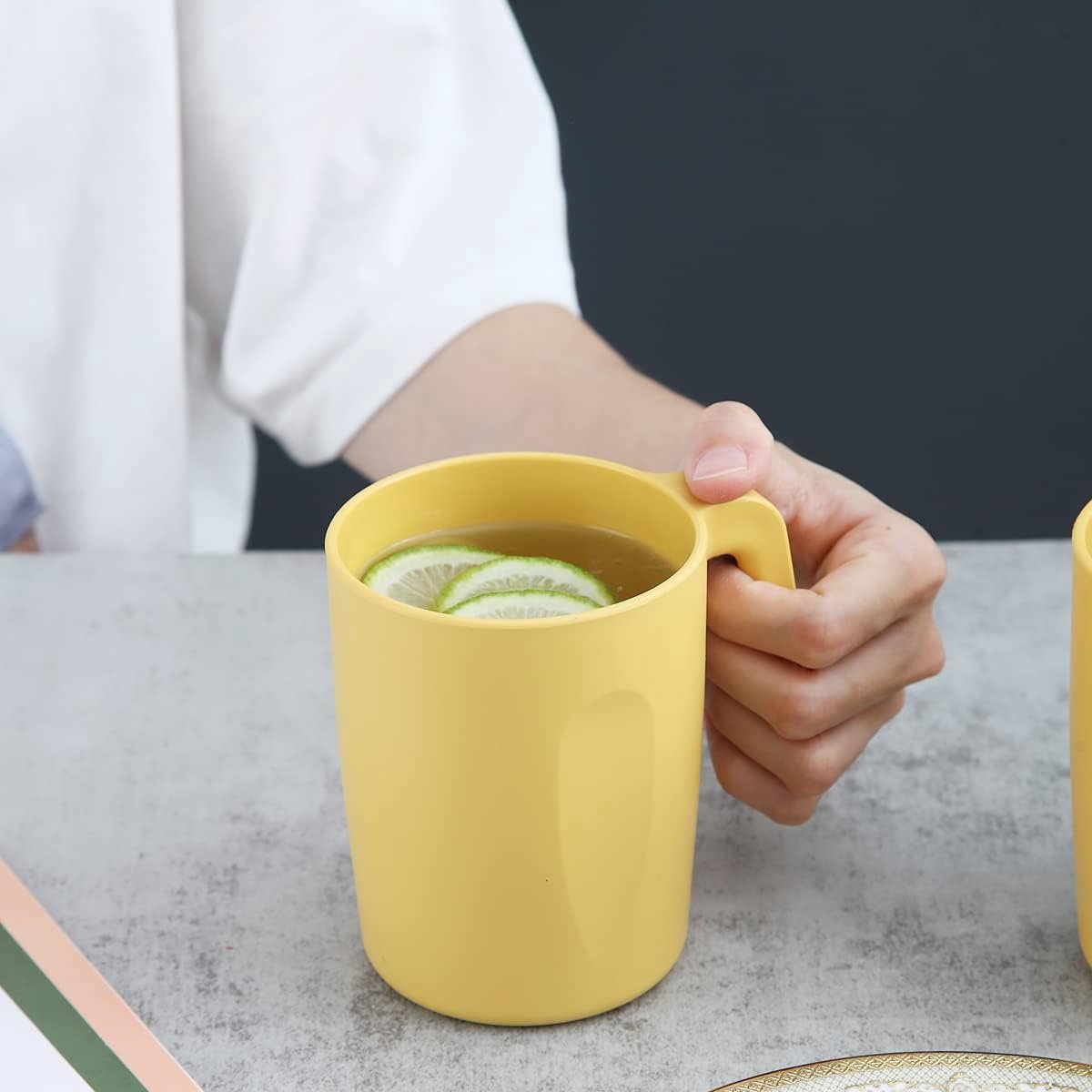 Kyraton Plastic Mokken Set 8 Stuks, Onbreekbaar en Herbruikbaar Lichtgewicht Reizen Koffiemokken Espresso Cups Gemakkelijk mee te nemen en schoon te maken Magnetronbestendig BPA-vrij (Goudgeel) — cadeau in Koken & Dineren - foto 7