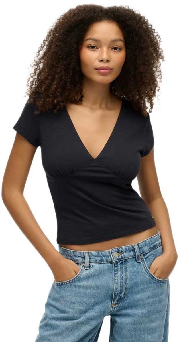 Superdry Korsettop met kapmouwtjes Dames T-shirts Marineblauw