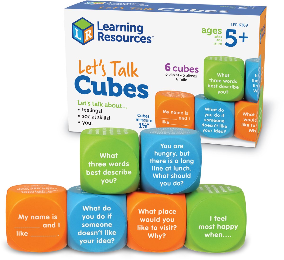 Learning Resources educatief speelgoed let's talk cubes multicolor. - 3+