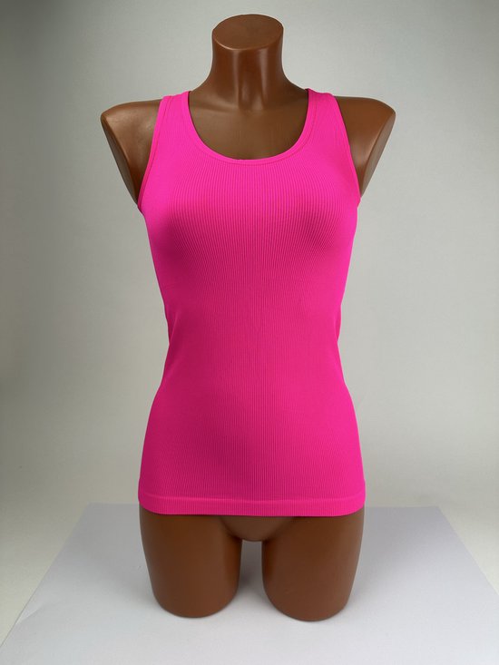 Marco Rossi - Dameshemd - Onderhemd - Dames Sporthemden - Tanktop - Brede Band - Singlet - Neon donkerroze - 36/38 - Maat S/M