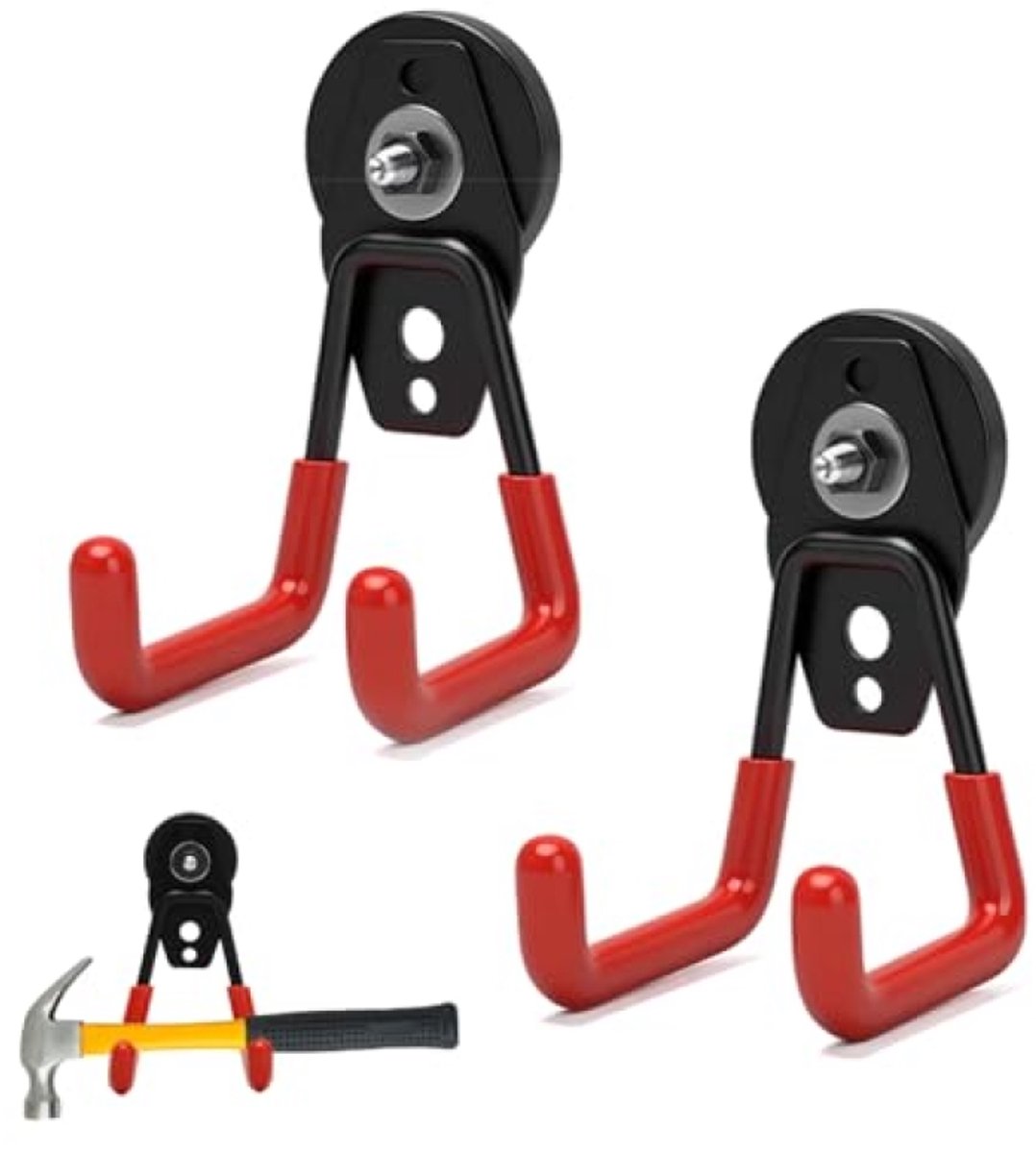 Sterke magnetische haken, 2 stuks, oranje, voor zware voorwerpen