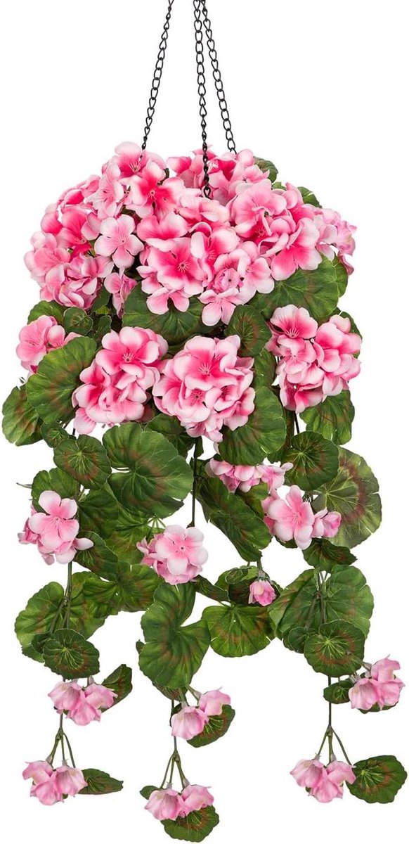 Hangende bloemenmand - Kunstbloemen mand - Decoratie voordeur - Onderhoudsvrij - 55 cm - R