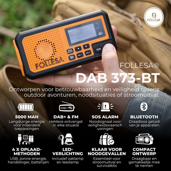 DAB / FM, Noodradio, Handslinger, Solar Powered, USB Gevoed - Radio's - Markt