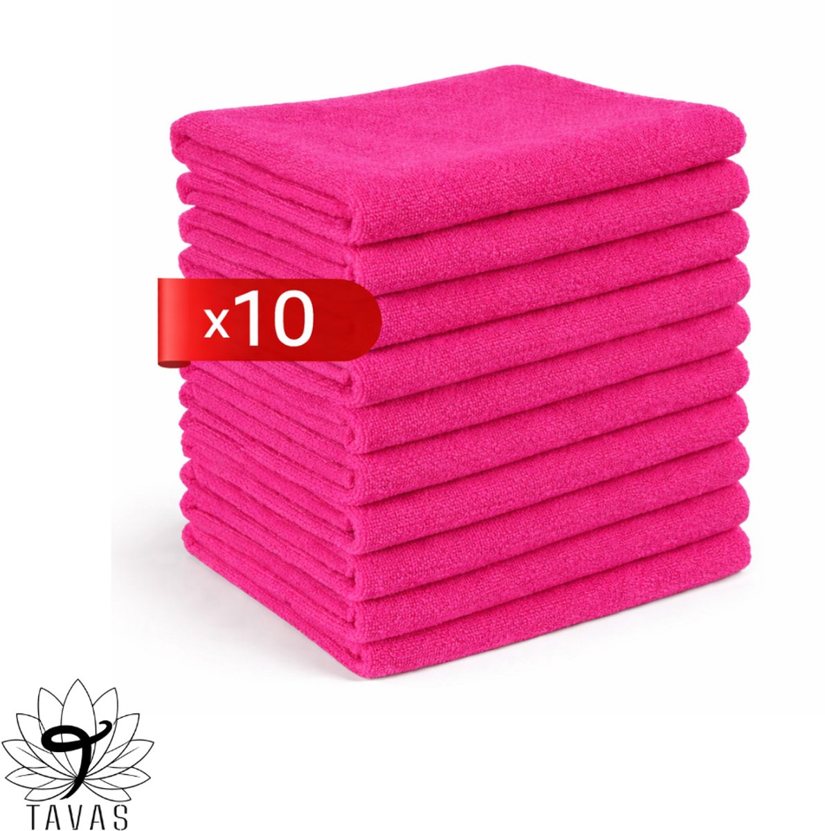 Tavas Harmonie Gastendoekjes 30x50 cm Fuchsia Set van 10 100% Katoen Gastenhanddoek Rechthoek Handdoek Keuken Hotelkwaliteit Gastendoek