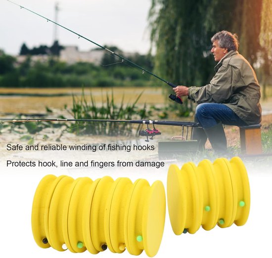 Schuimspoelen voor Vissen - EVA Schuim Spoelen - Vislijn Organiseren - Lichtgewicht Sneldrogend - 68mm Diameter - Geel — afbeelding 3