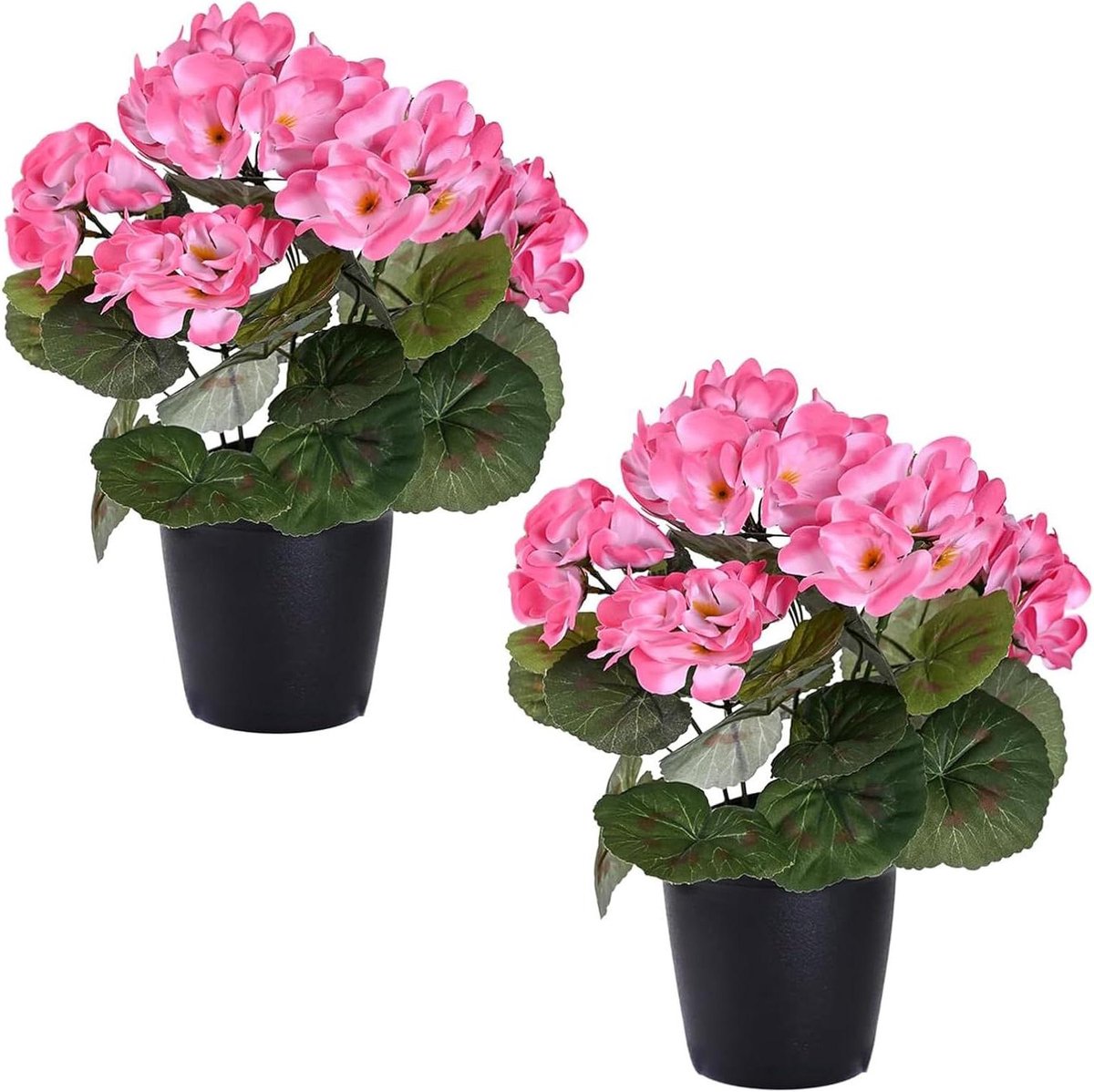Kunstbloemen Geranium - Nepbloemen Zijde - Decoratie Woonkamer - Onderhoudsarm - 30x10x10c