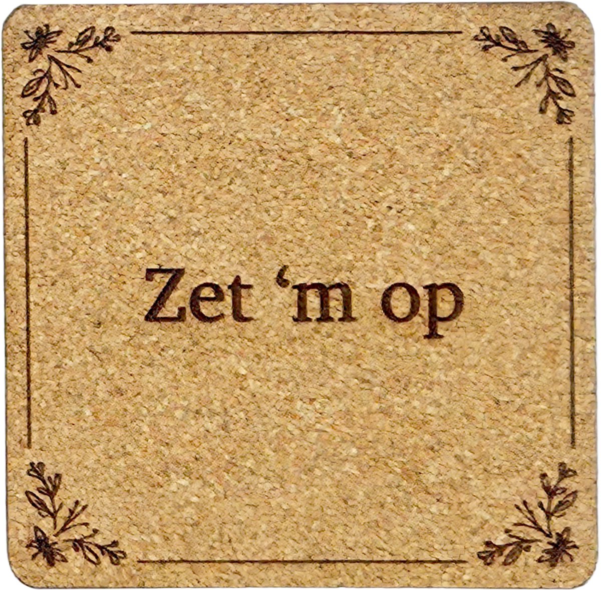 Kurken Onderzetter Zet M Op - Glazen Onderzetters - Gegraveerd - Tilburgs