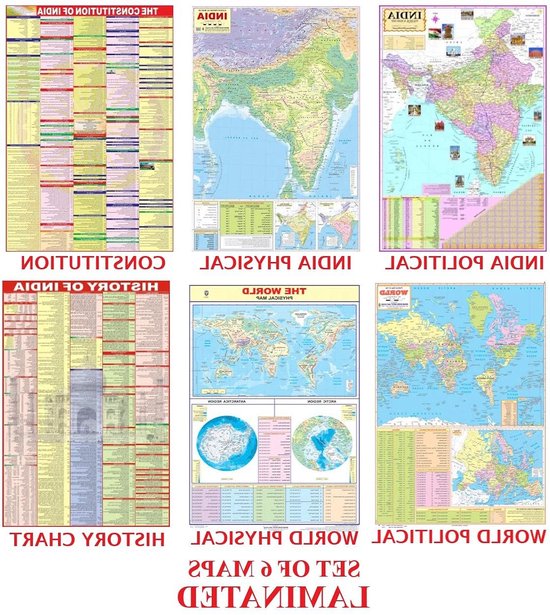Hivex Publication India & World Map (Both Political & Physical) with ...