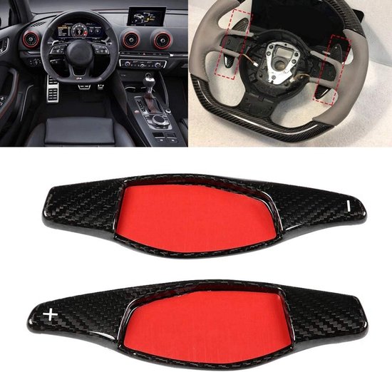 Yctze 2 stks Carbon Fiber Paddle Shifter Extension Voor RS3 van yctze — afbeelding 4