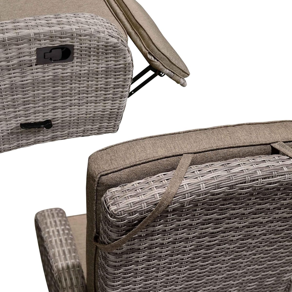 Loungeset met Gas Vuurtafel – Bellavero GardenFlame Deluxe | 4-delige Tuinset PE-Rattan | 2-Zits Bank + 2 Stoelen | Inclusief Kussens & Gas Haard | Weerbestendig Lounge Meubel Tuin & Terras