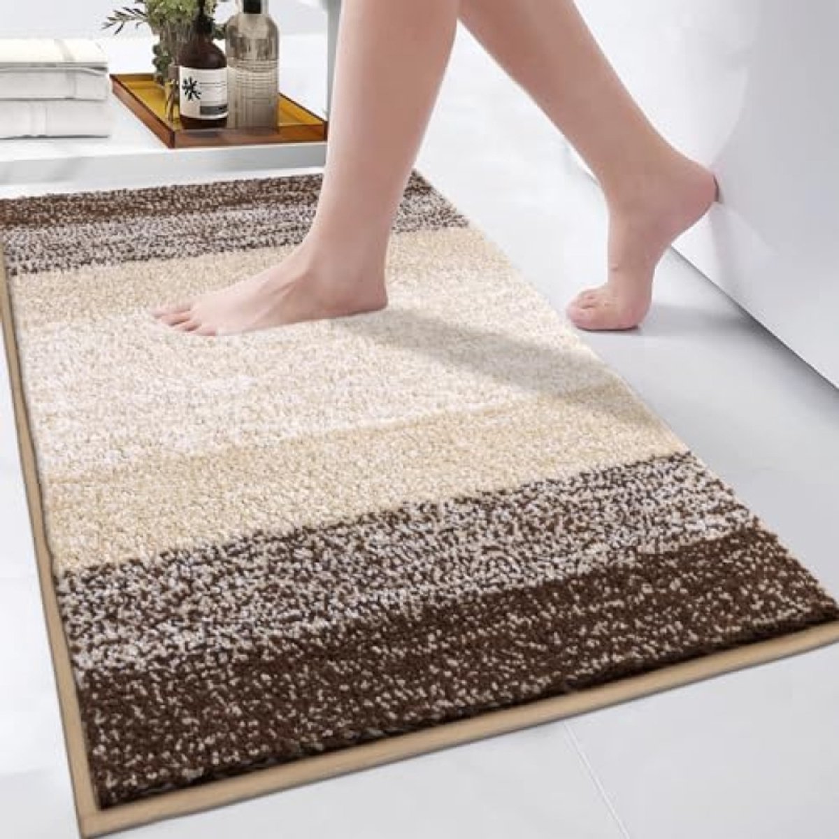 Badkamer vloermat - Absorberend en zacht tapijt met antislip onderkant - 45x65 cm