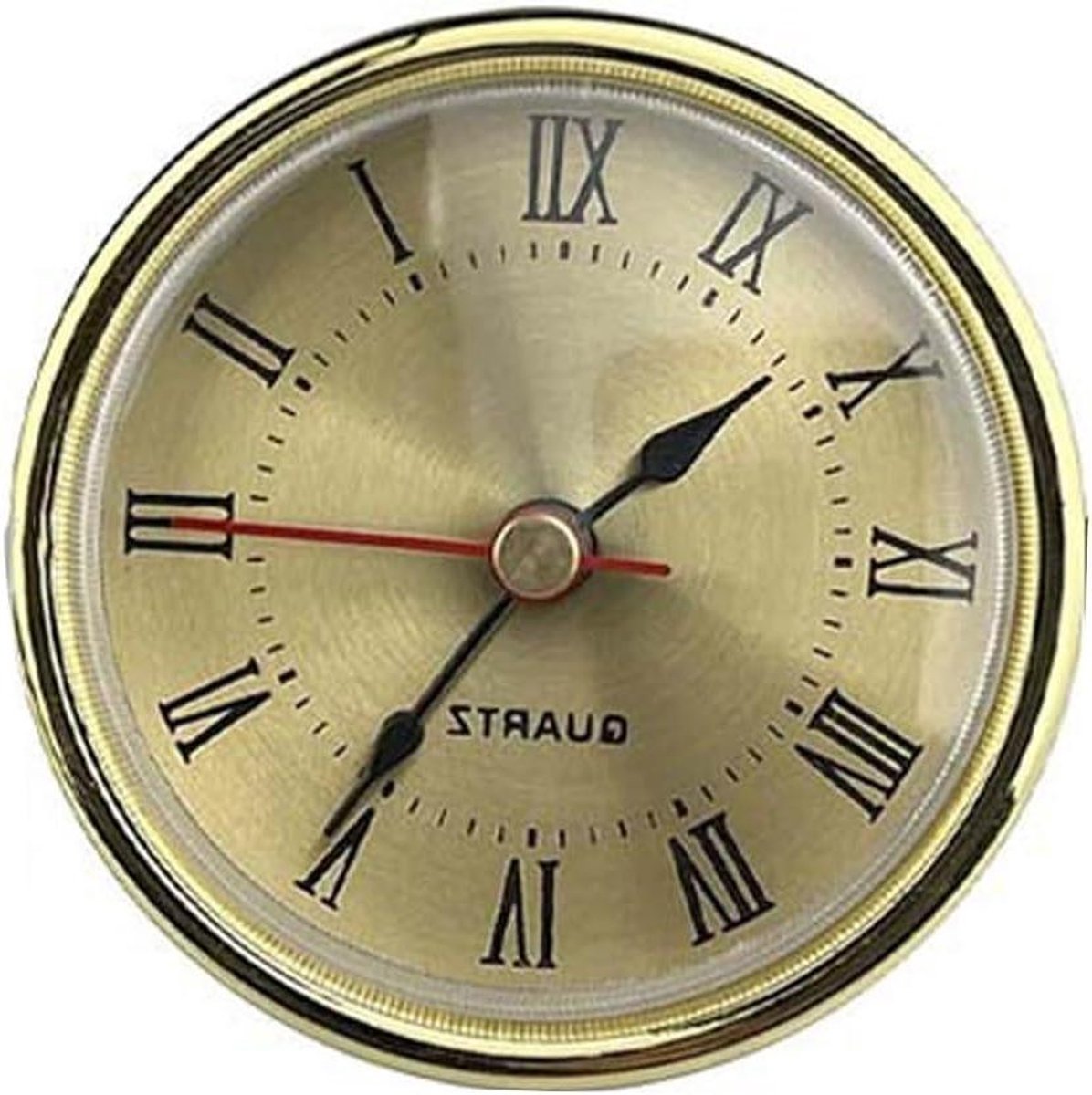 Klok Inzetstuk - Uurwerk Vervanging - Klok Reparatie - Romeinse Cijfers - 65 mm Diameter - Goud