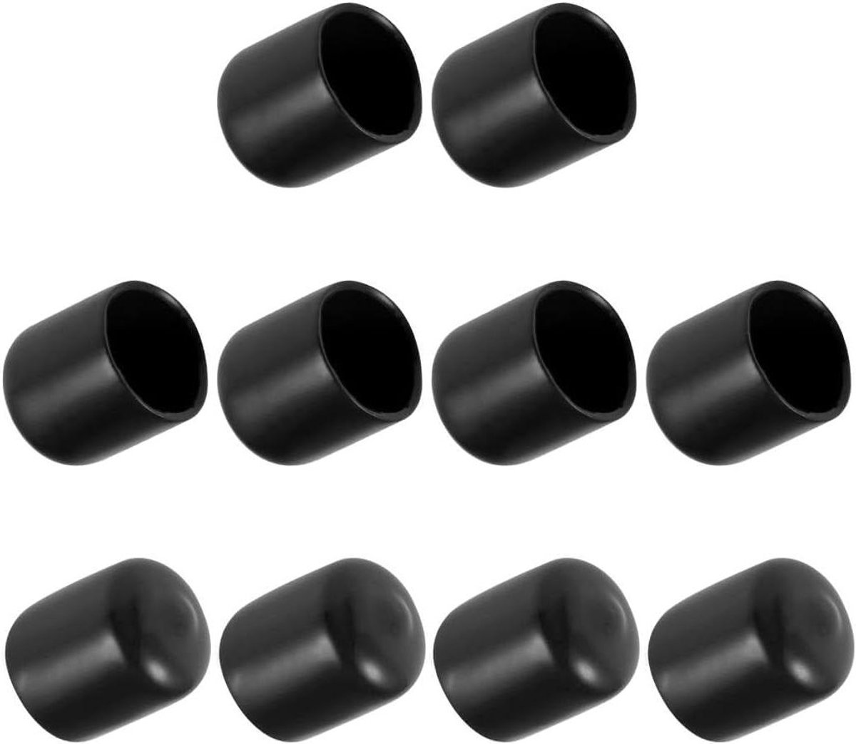 MACHSWON 16mm rubberen eindkappen Vinyl ronde eindkappen bescherming, zwart, 10 stuks.
