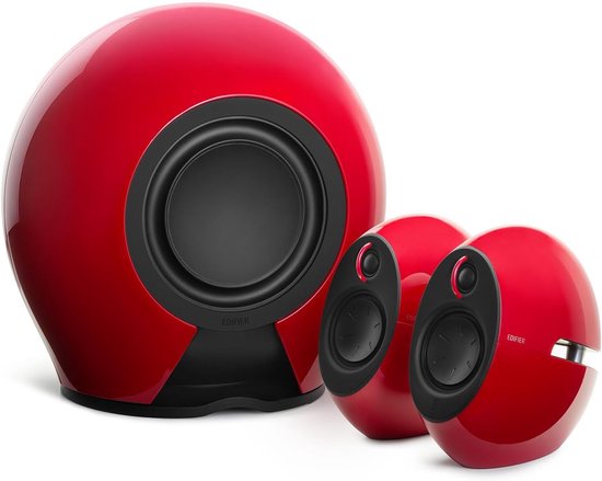 Home Entertainment Systeem - 2.1 Luidsprekersysteem - Muziek Luisteren - Draadloze Subwoofer - 176W Vermogen - Rood — afbeelding 4