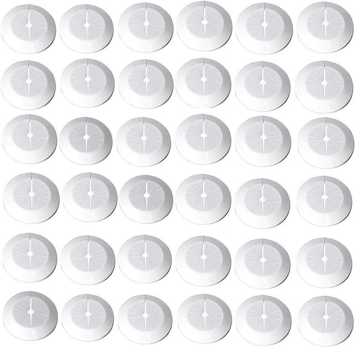 Afdekrozetten Radiatorbuizen - Rozet Pijp Hoezen - Verwarmingsbuizen Afdekken - Eenvoudig Kliksysteem - 8-30 mm Buisdiameter - Wit