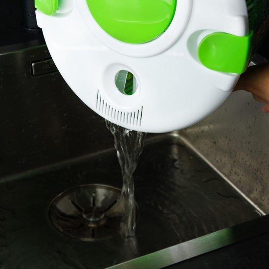 Slacentrifuge Groen - Groente Droger - Snel Salade Wassen - Handige Draaihendel - 24.5 x 24 cm - Groen — afbeelding 5