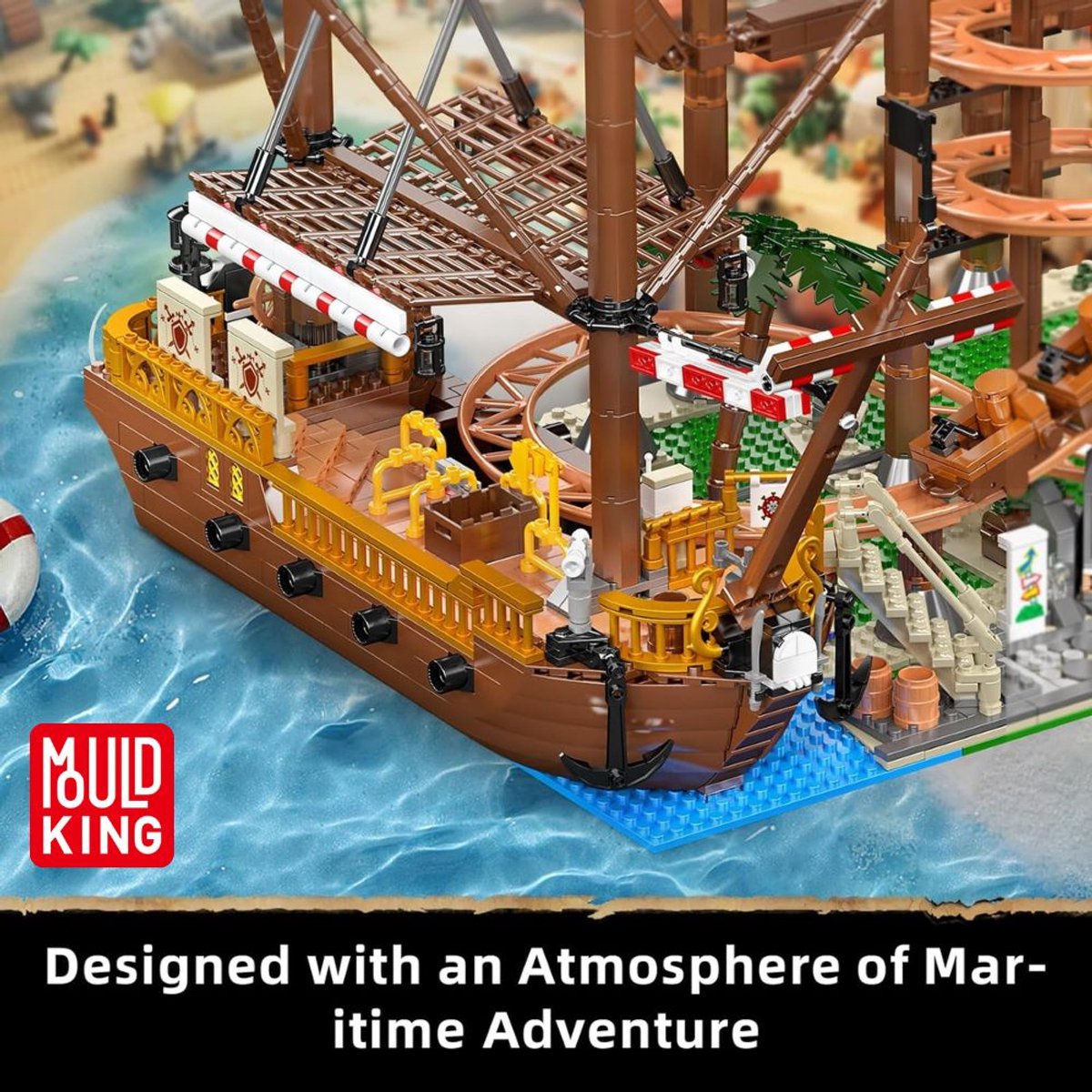 Mould King 11013 Double Helix achtbaan bouwset | Kermis architecture ideas modelbouw | Technische creator classic speelgoed bouwpakketten voor volwassenen & kinderen | Expert icons muziekdoos | Motor niet geschikt voor Lego technic | 2174 bouwstenen — afbeelding 5