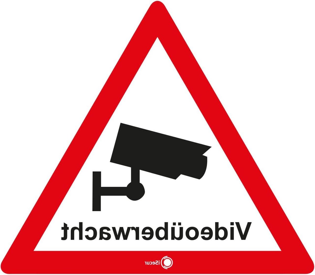 Waarschuwingsstickers Videobewaking - Camerabewaking Stickers - Inbrekers Afschrikken - Zelfklevend Achter Glas - 8 cm Hoogte - Wit Rood Zwart